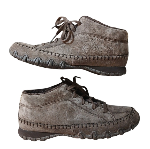 Skechers Moc Toe Chocolate Brown Suede Leather Chukka Boots - Picture 1 of 10